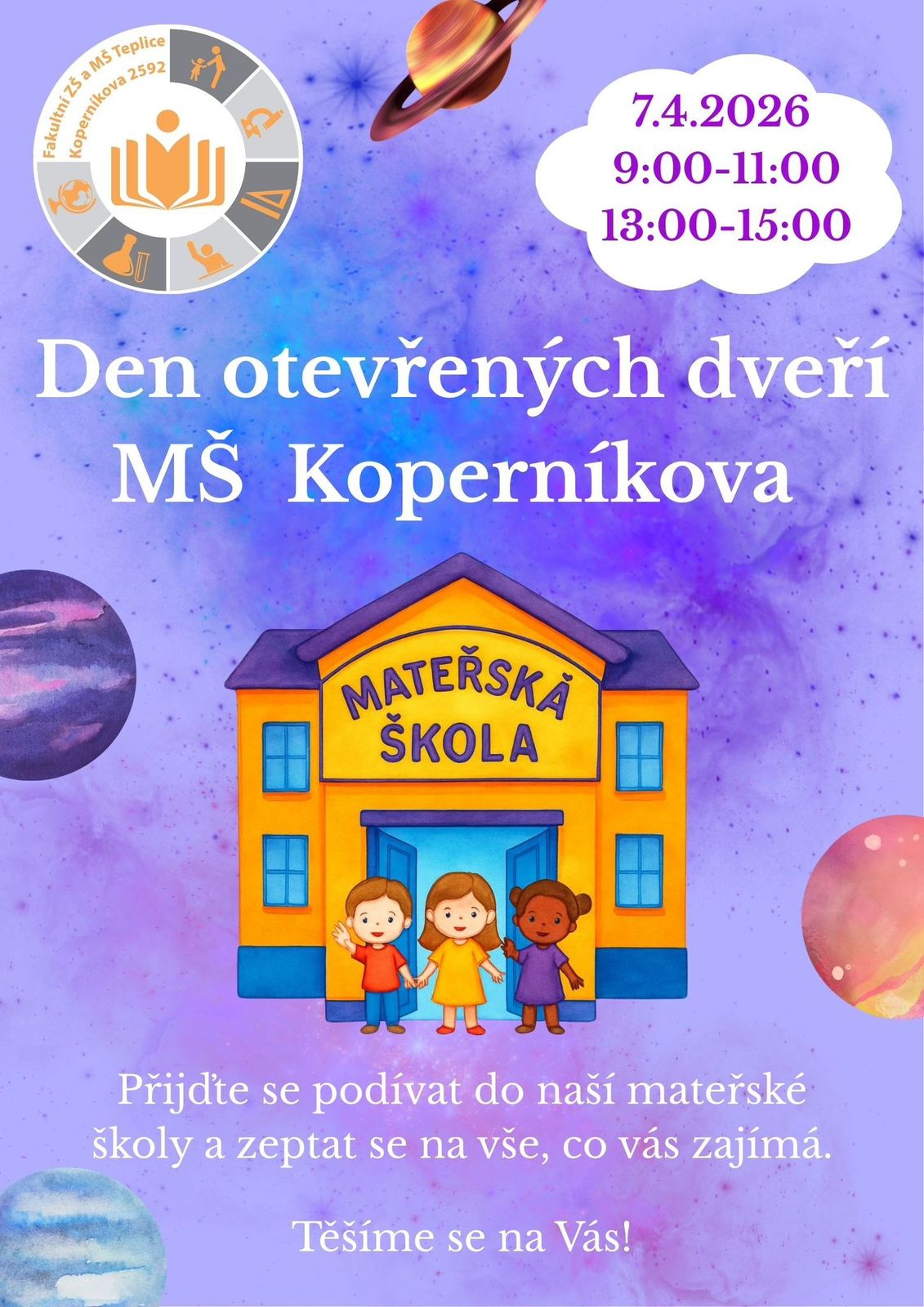 Den otevřených dveří v MŠ - 7. 4. 2026